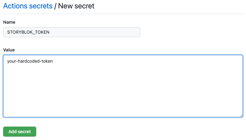 Creating a secret