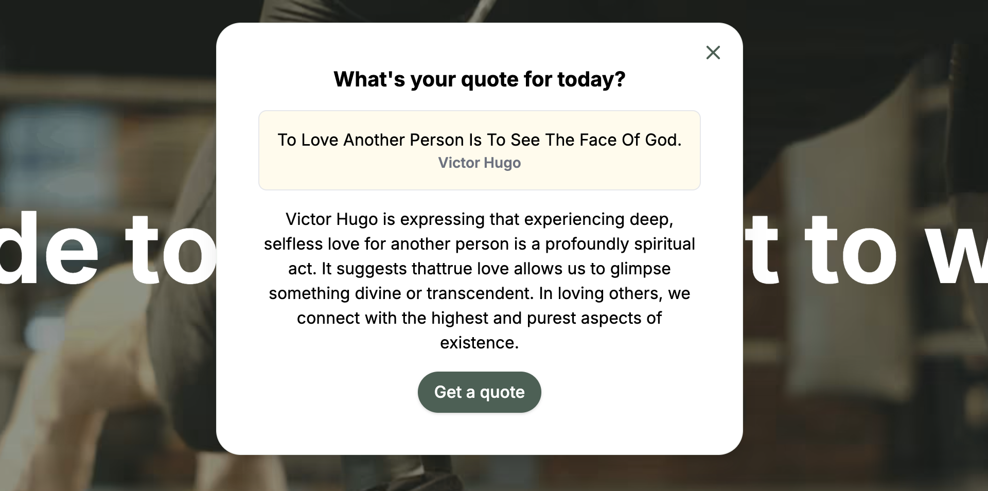 quotes component with generative UI